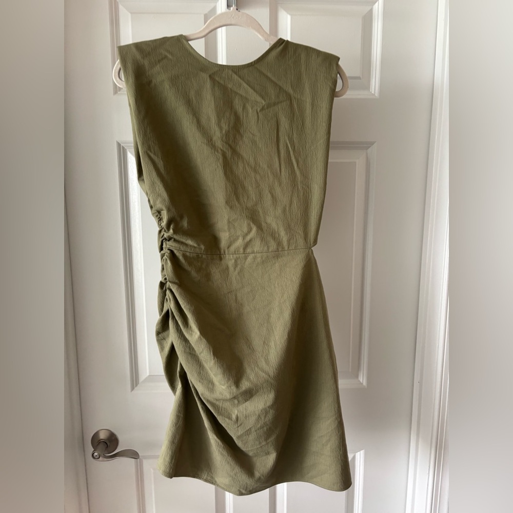 Olive Green Sleeveless Dress ZARA